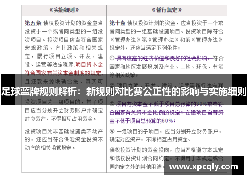 足球蓝牌规则解析：新规则对比赛公正性的影响与实施细则